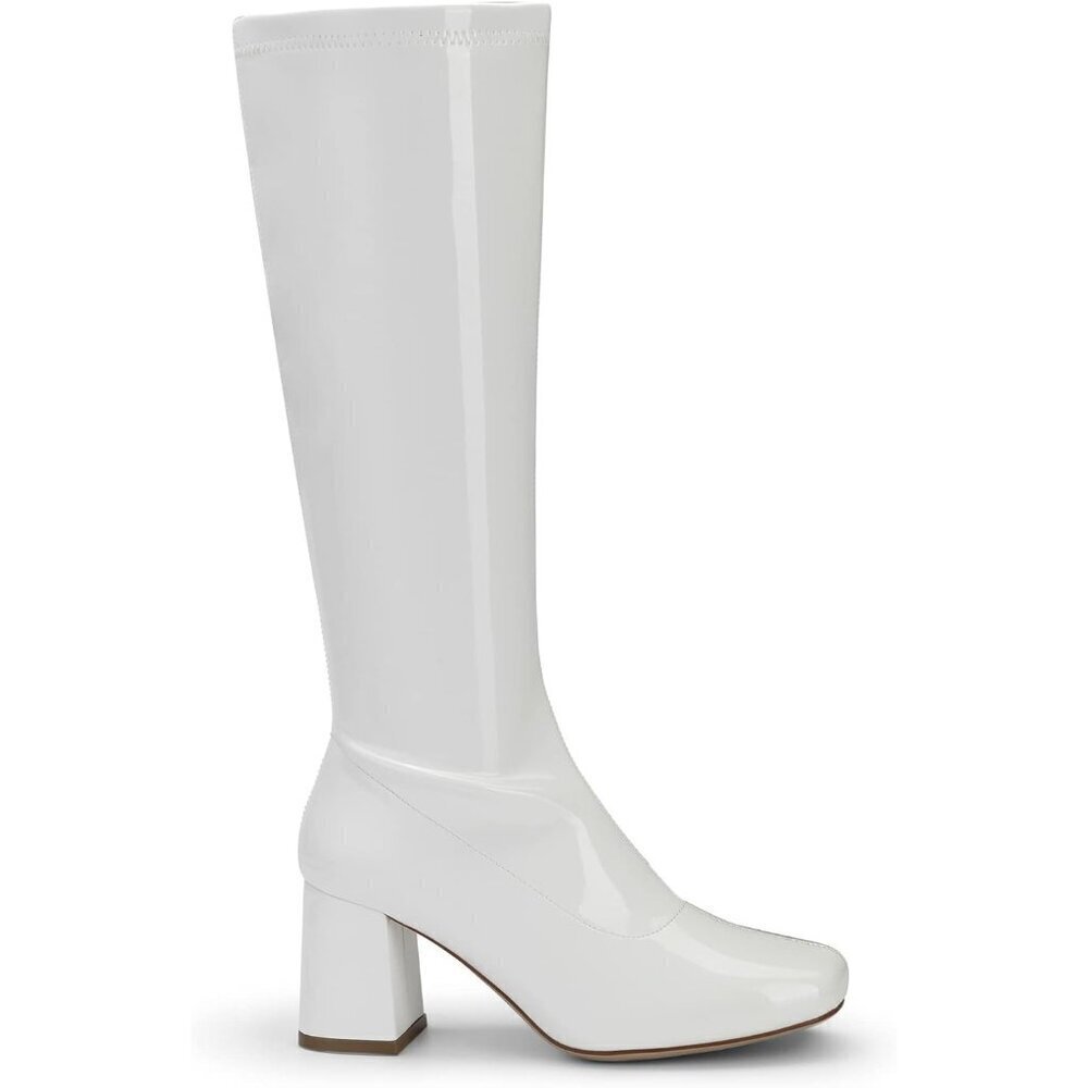 Women's Gogo Boots, Square Toe Chunky Knee High Boots For Women - Picture 2 of 7